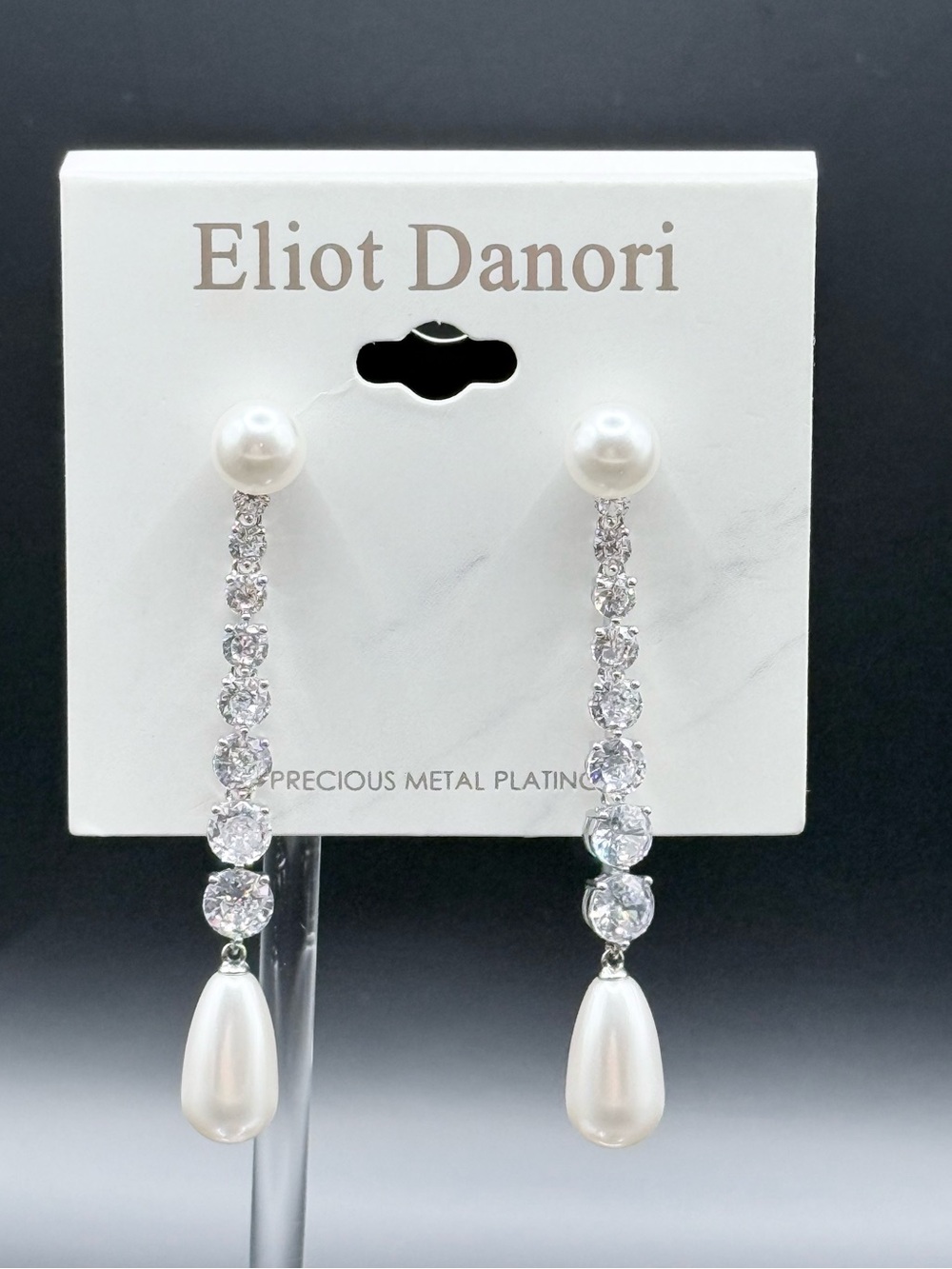 Eliot Danori Silver-Tone Chandelier Pearl Drop Earrings